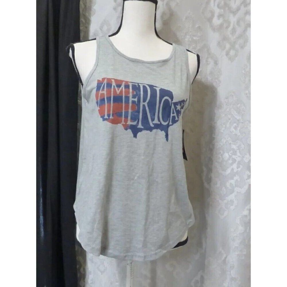 2KUHL
Women’s America Envelope Back Swing Tank Top, Heather Gray